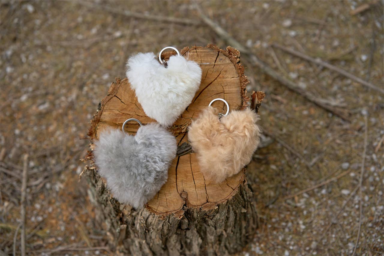 Alpaca Heart Keychain
