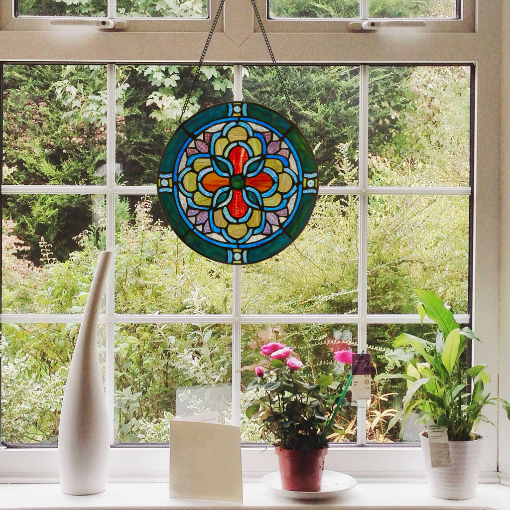 Round Geometric Stained Glass