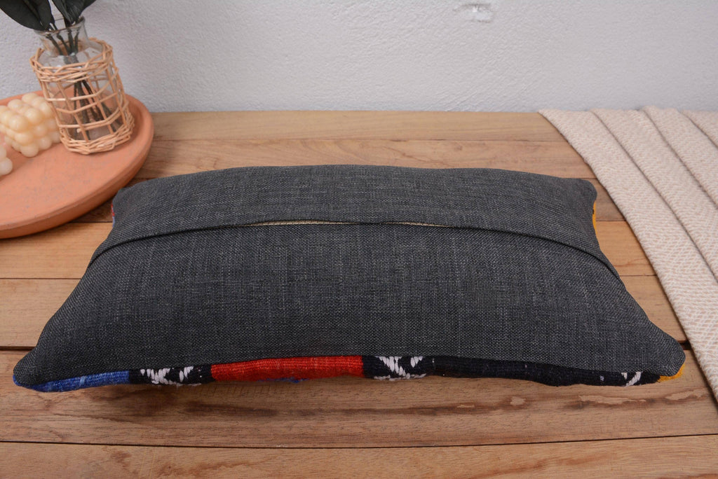 Antique Turkish Kilim Lumbar Pillow