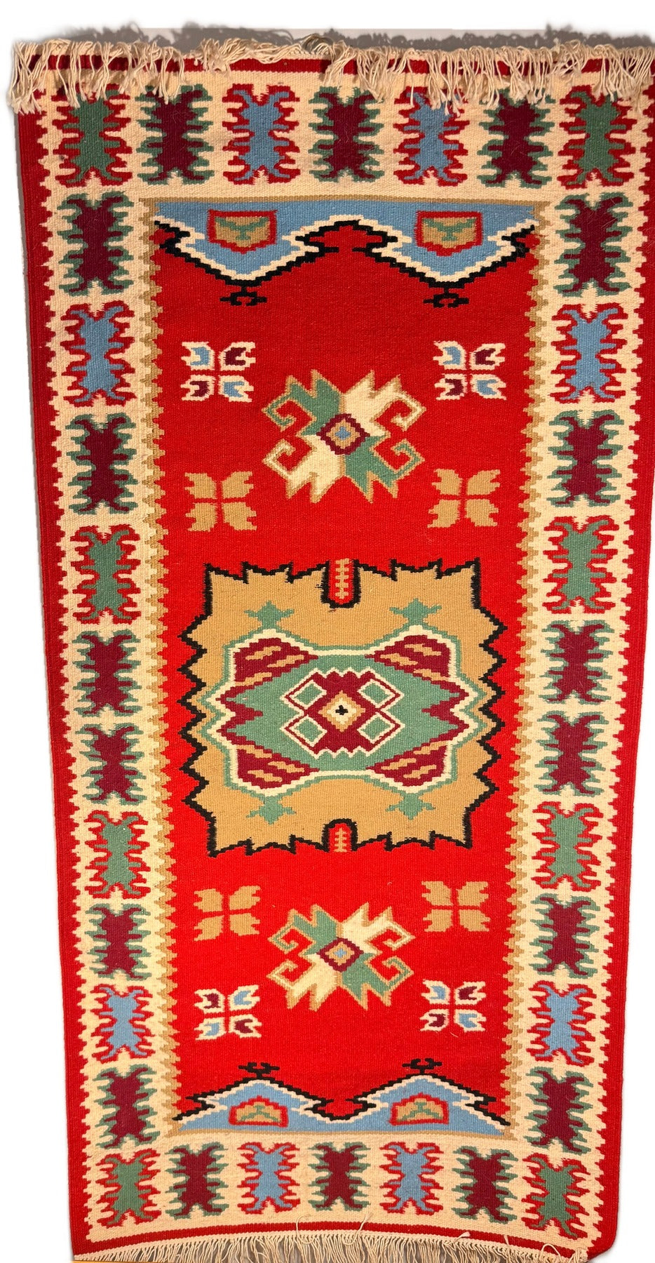 anatolian red rug on white background