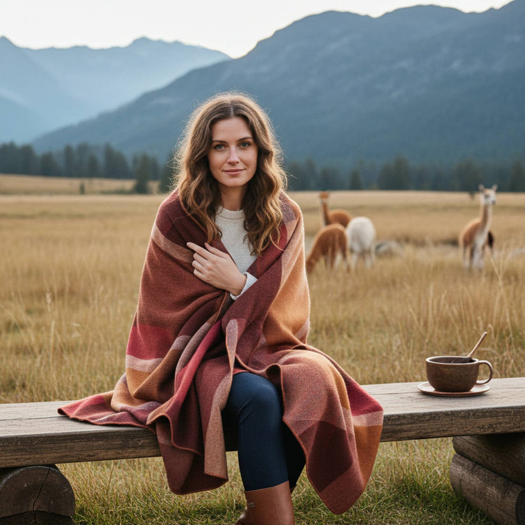 Alpaca Throw Blanket - Amber
