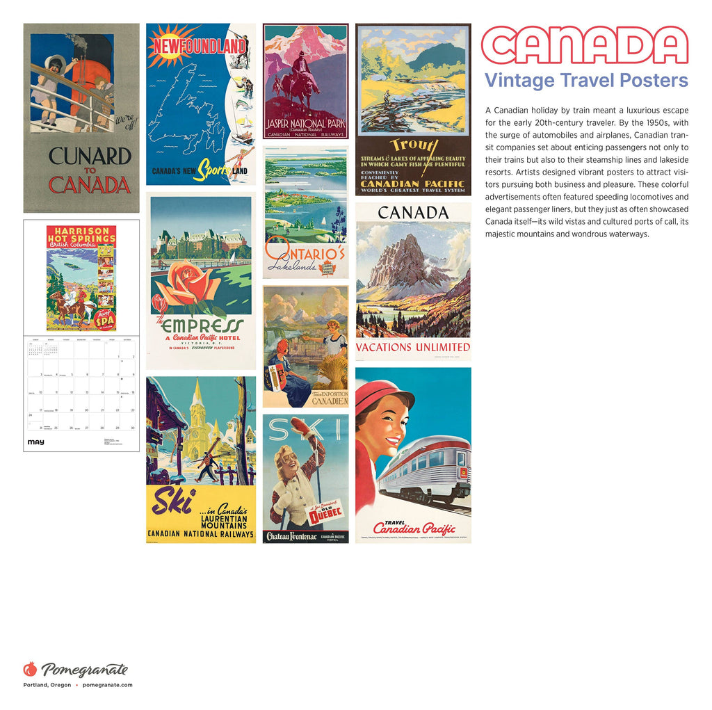Canada: Vintage Travel Posters 2026 Wall Calendar