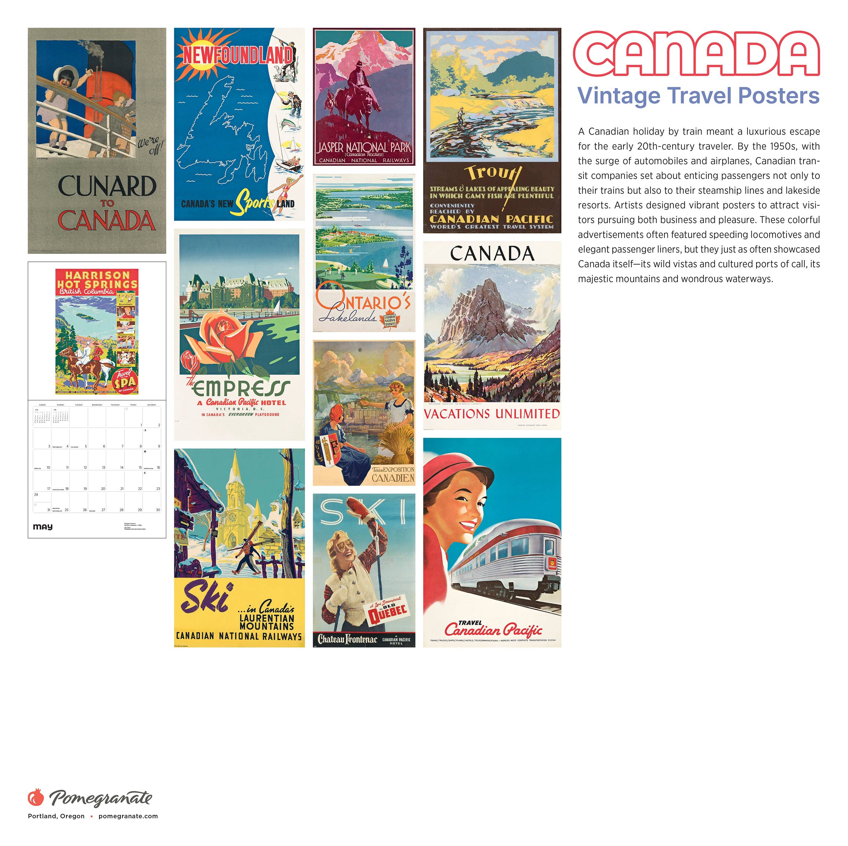 Canada: Vintage Travel Posters 2026 Wall Calendar