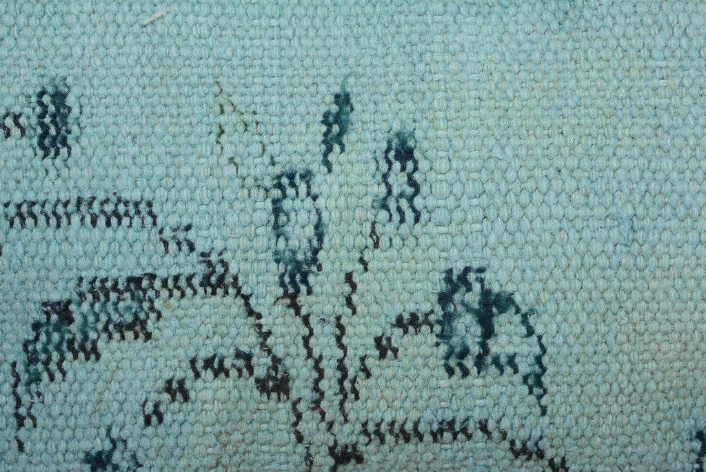 Turkish Kilim Aqua Throw Pillow 12x24