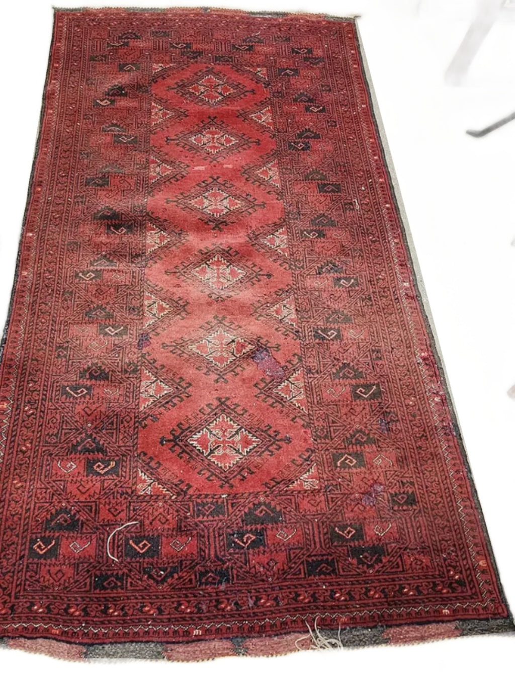 baluchi rug on white background