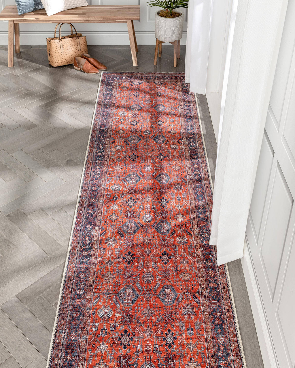 Persian Oriental Red Runner 2'7" x 9'10"