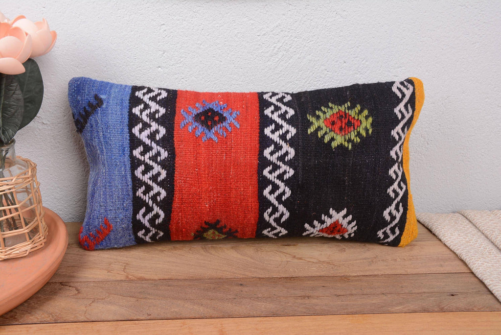 Antique Turkish Kilim Lumbar Pillow