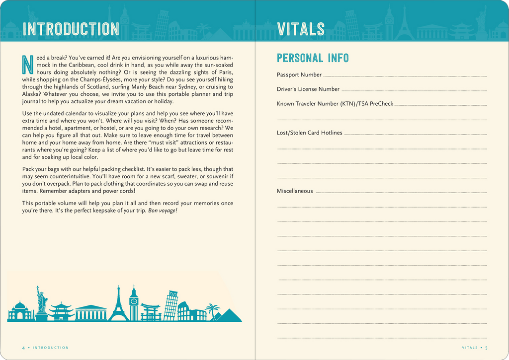 Travel Checklist Journal: A Portable Trip Planner and Diary