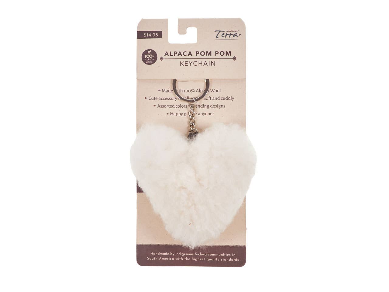 Alpaca Heart Keychain