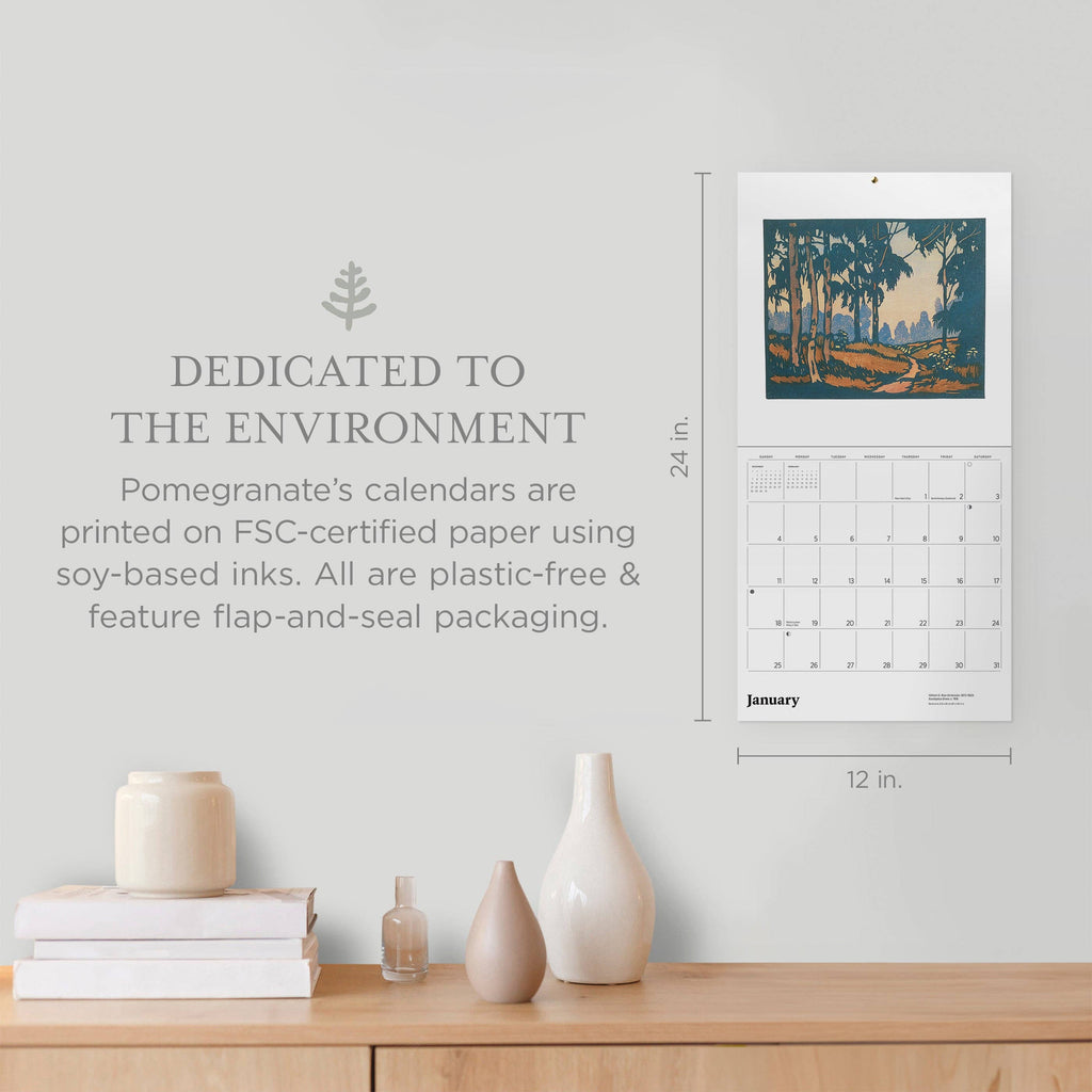 Arts & Crafts Block Prints by William S. Rice 2026 Wall Calendar
