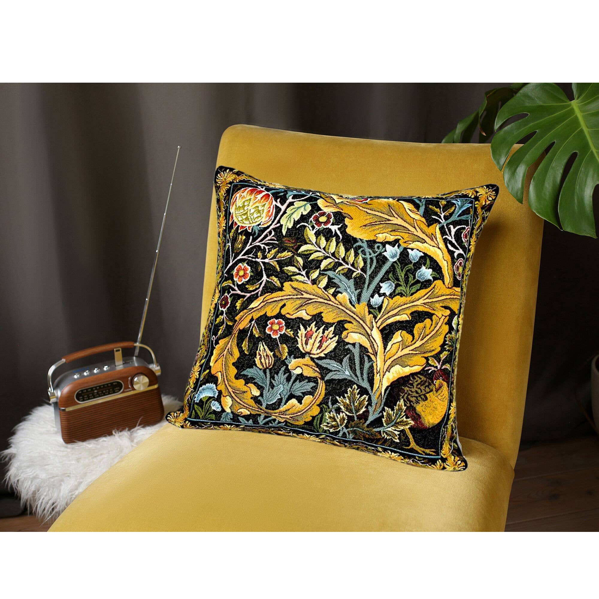 Pheasant William Morris Tapestry Pillow