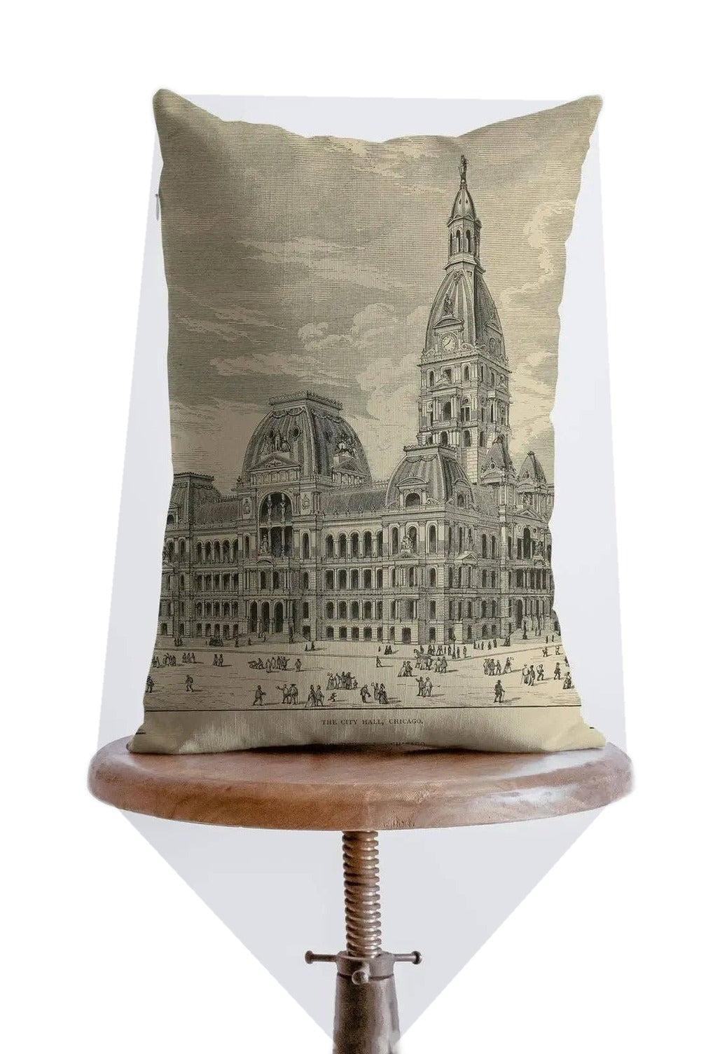 city hall pillow on white background