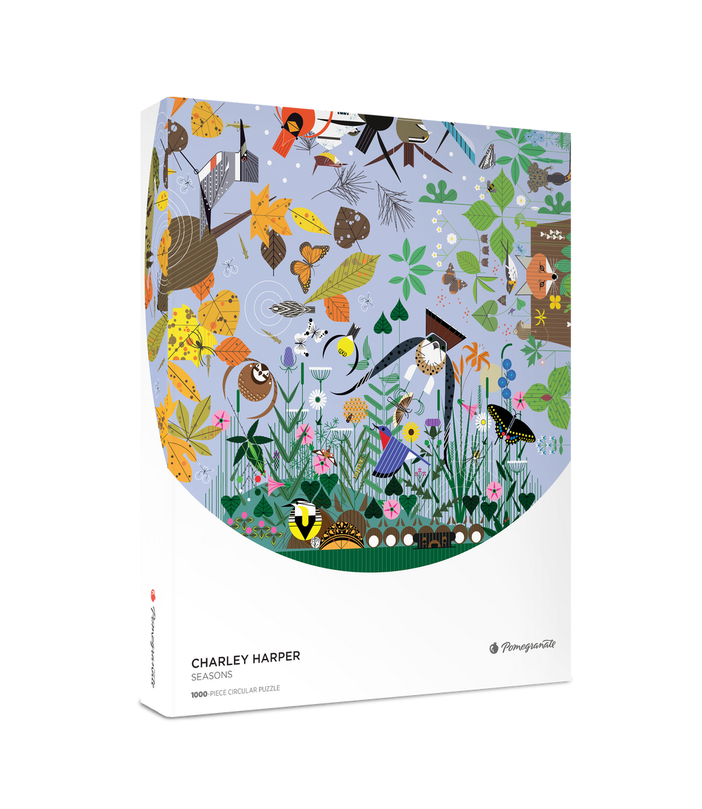 Charley Harper: Seasons 1000-Piece Circular Jigsaw Puzzle