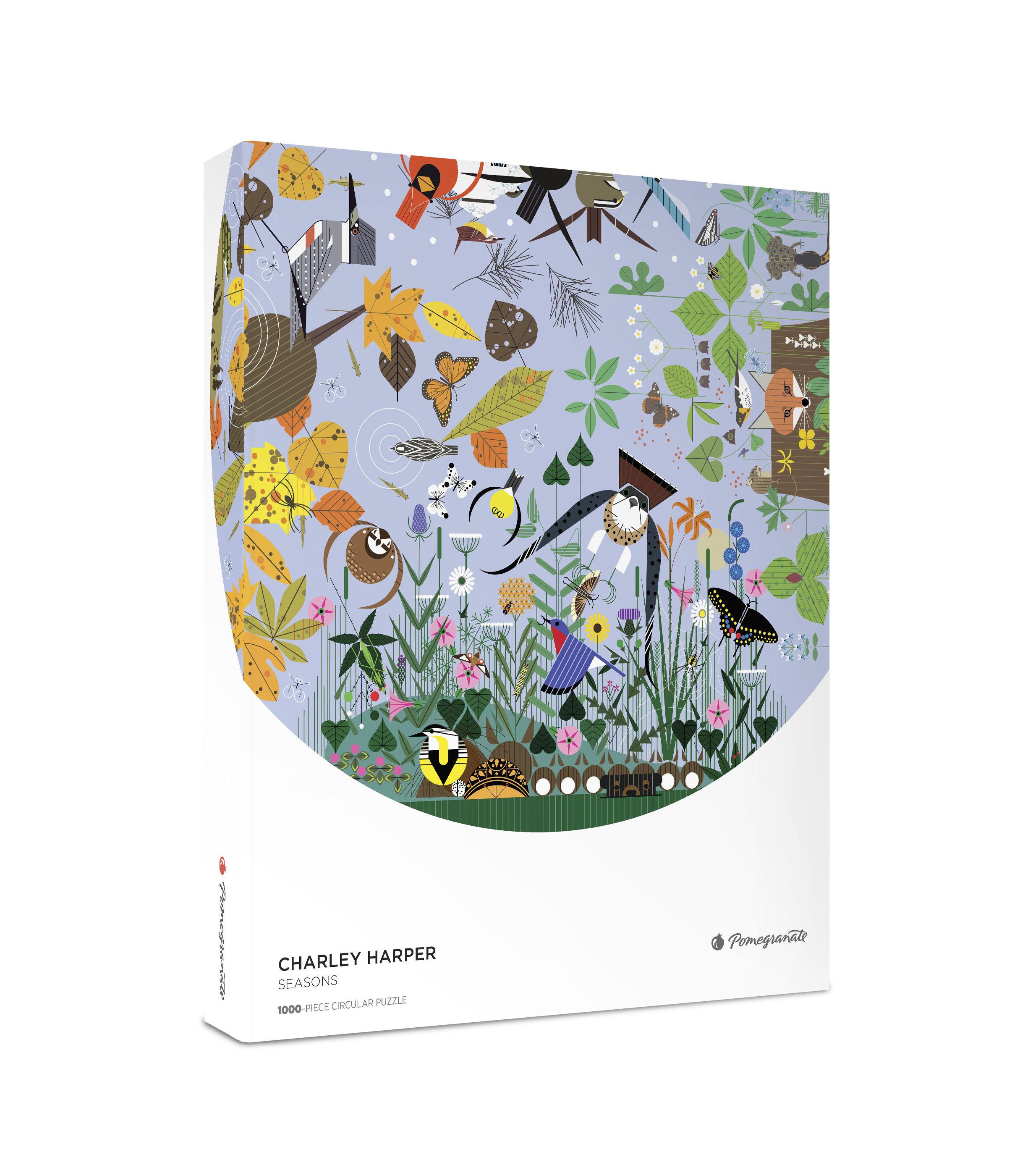 Charley Harper: Seasons 1000-Piece Circular Jigsaw Puzzle