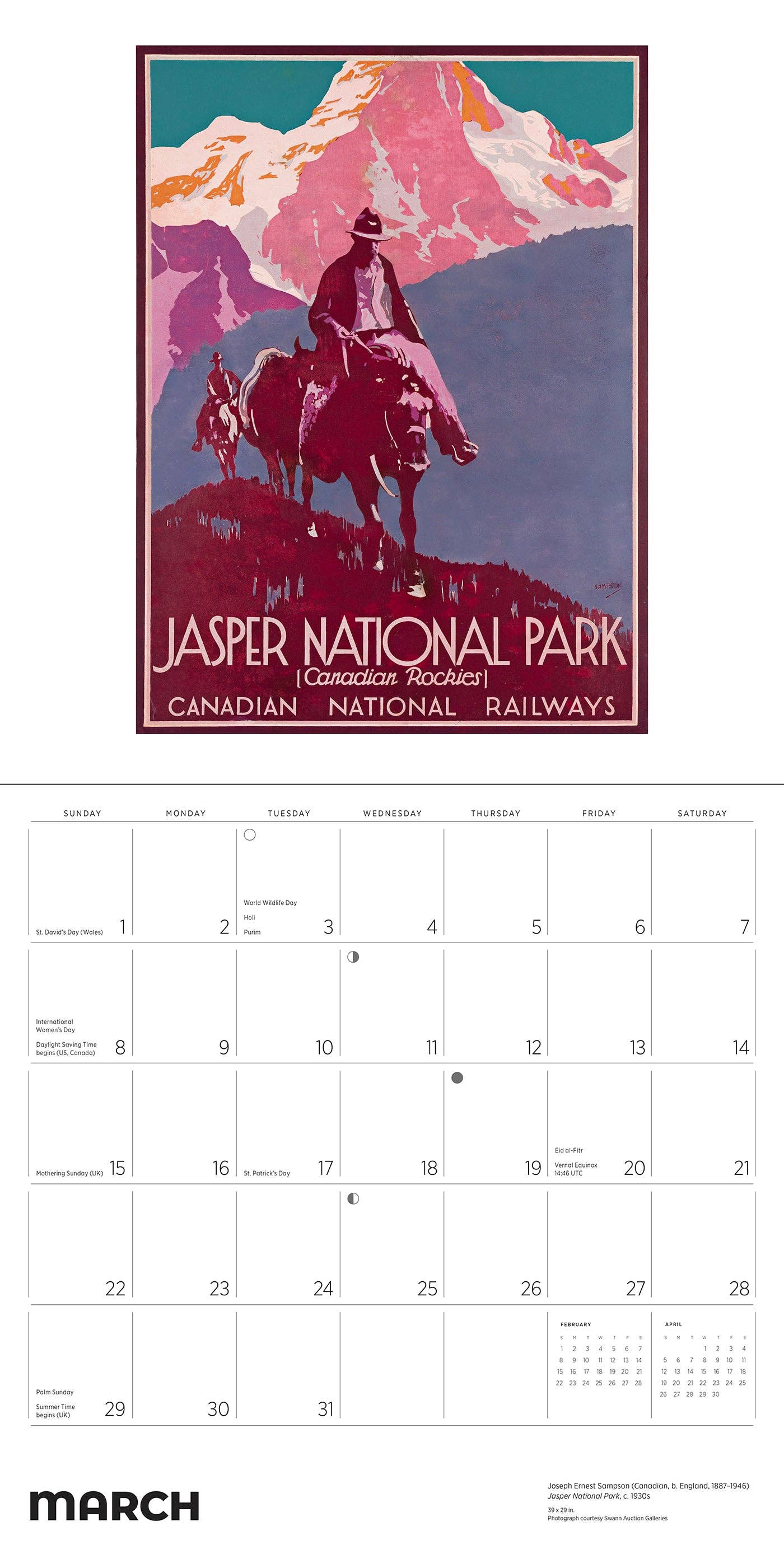 Canada: Vintage Travel Posters 2026 Wall Calendar