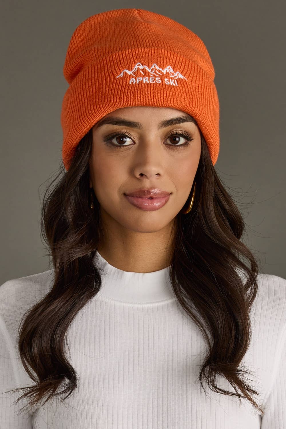 Orange Apres Ski Knit Beanie