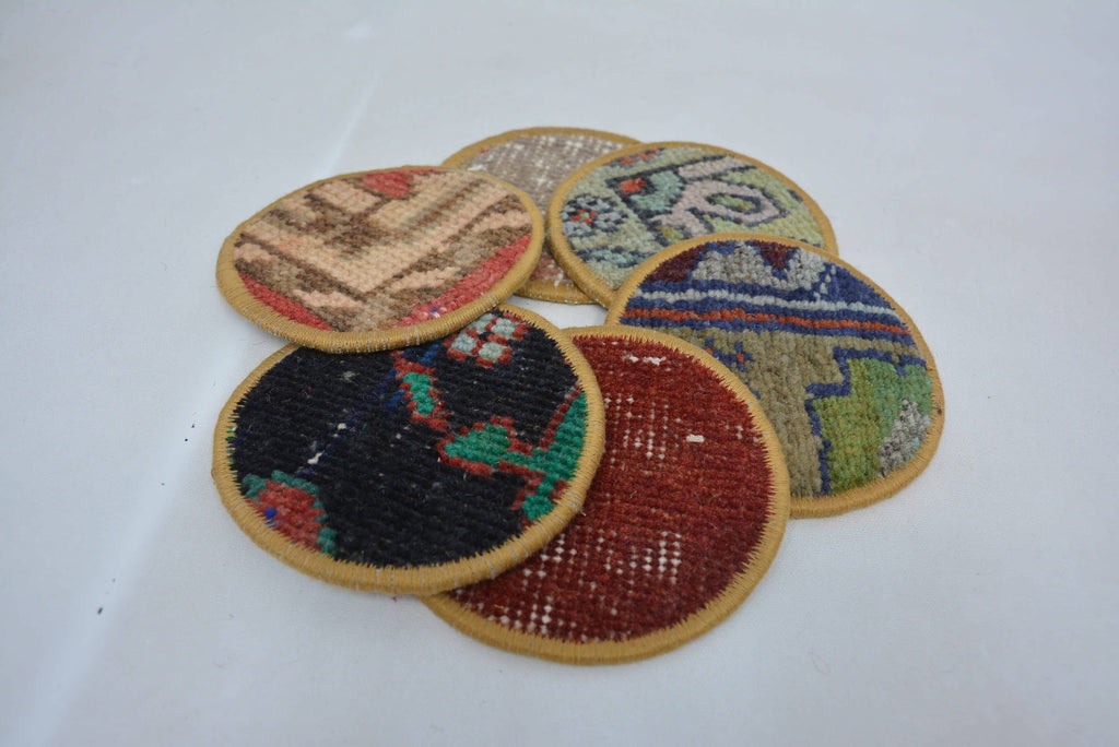 Ethnic Turkish Woven Rug Coaster Gift Set