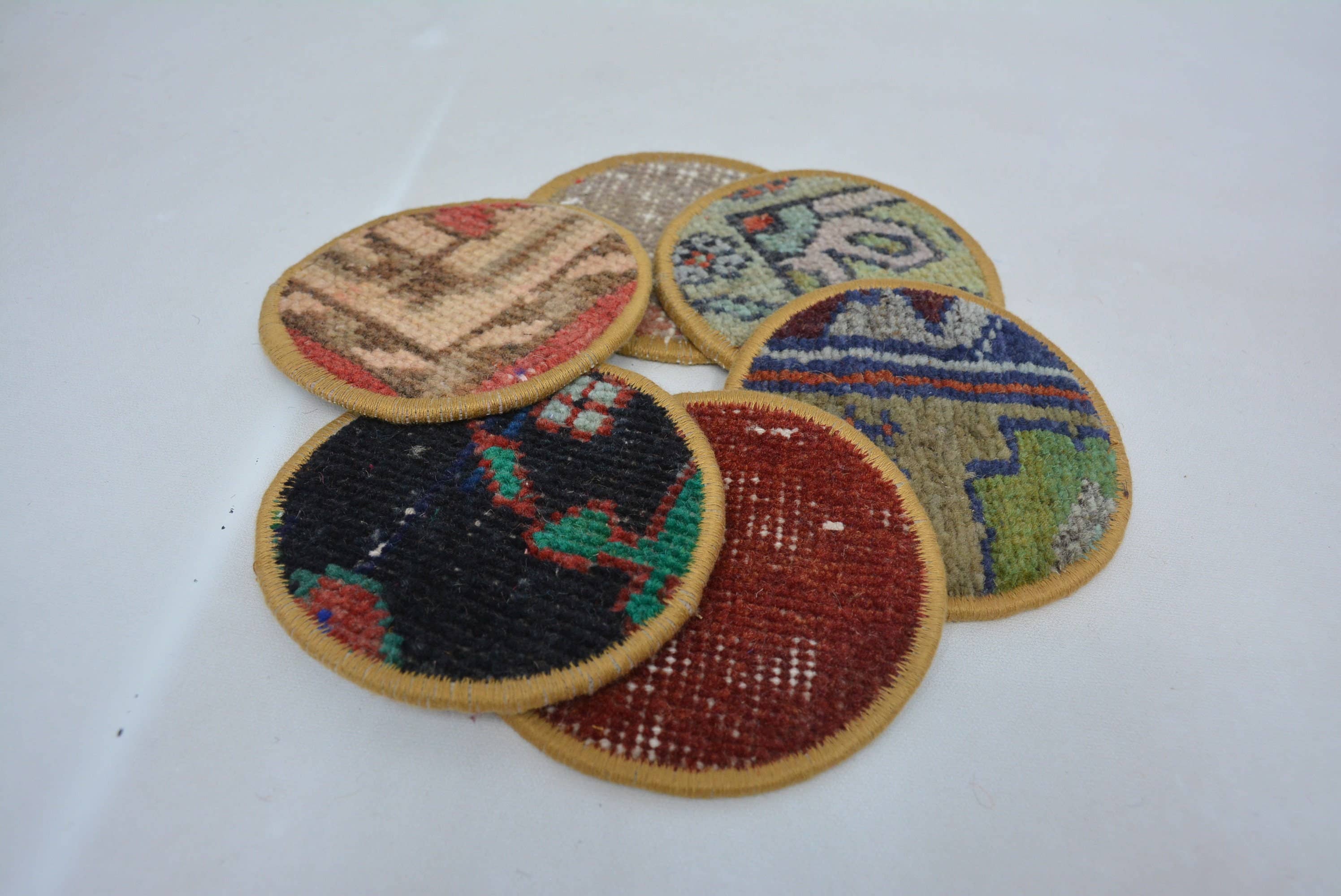 Ethnic Turkish Woven Rug Coaster Gift Set