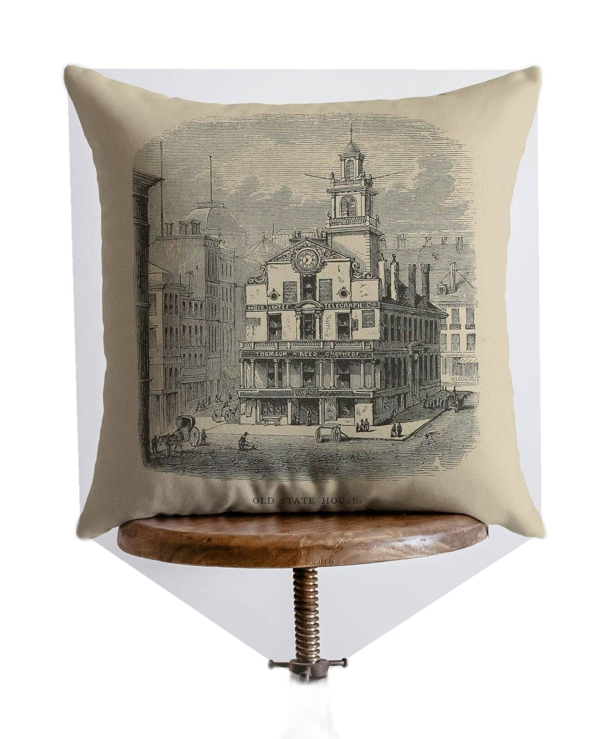 faneuil hall pillow on white background