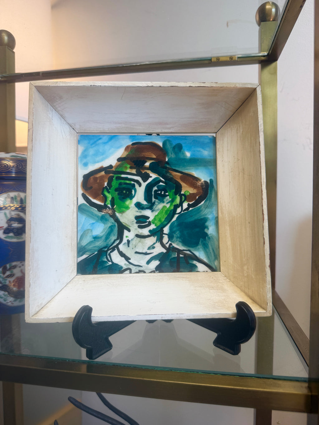 Hand-Painted Framed Tile