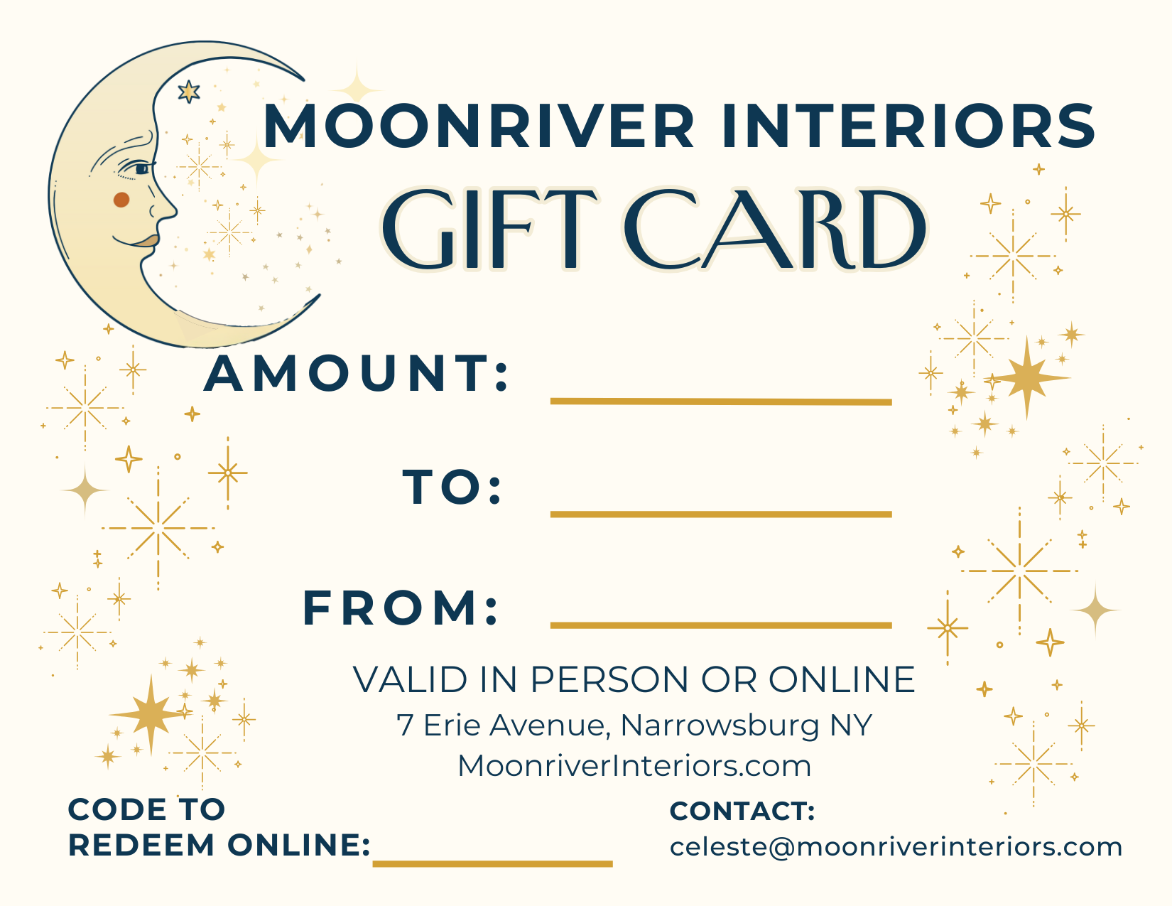 Moonriver Interiors Gift Card
