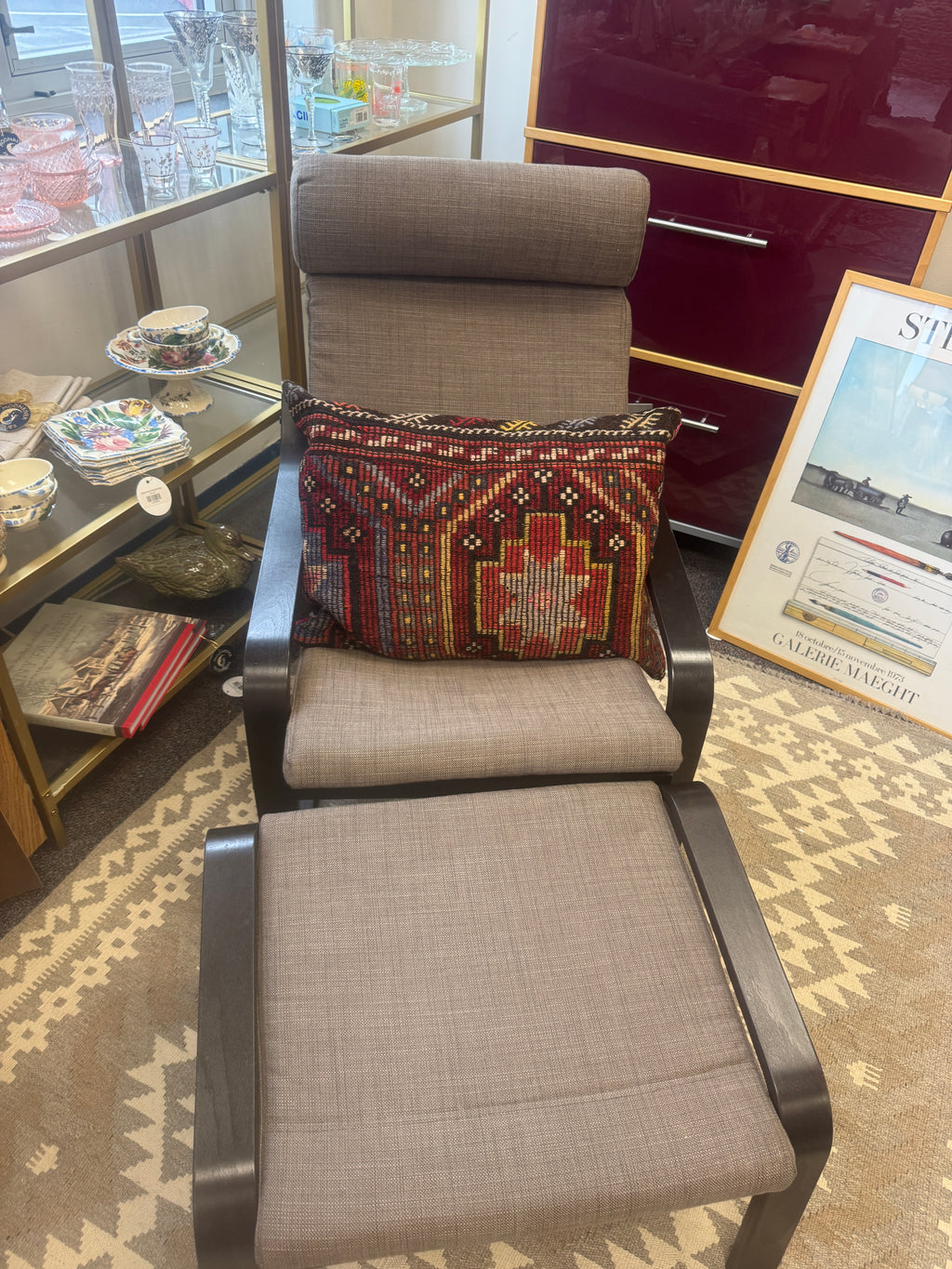 Ikea Poang Chair & Ottoman