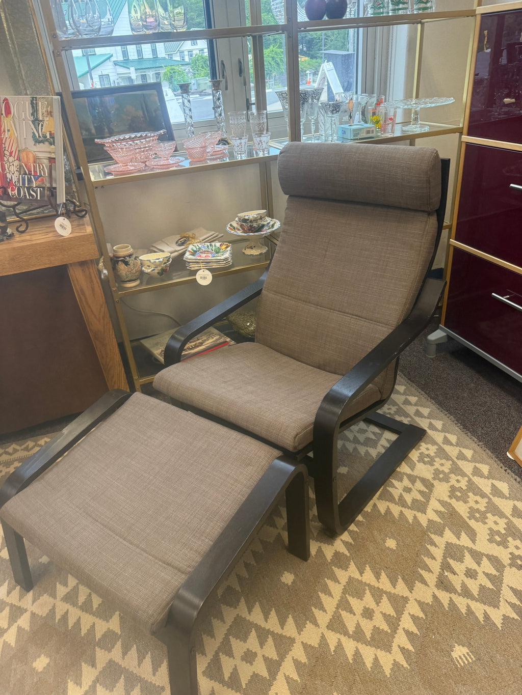 Ikea Poang Chair & Ottoman