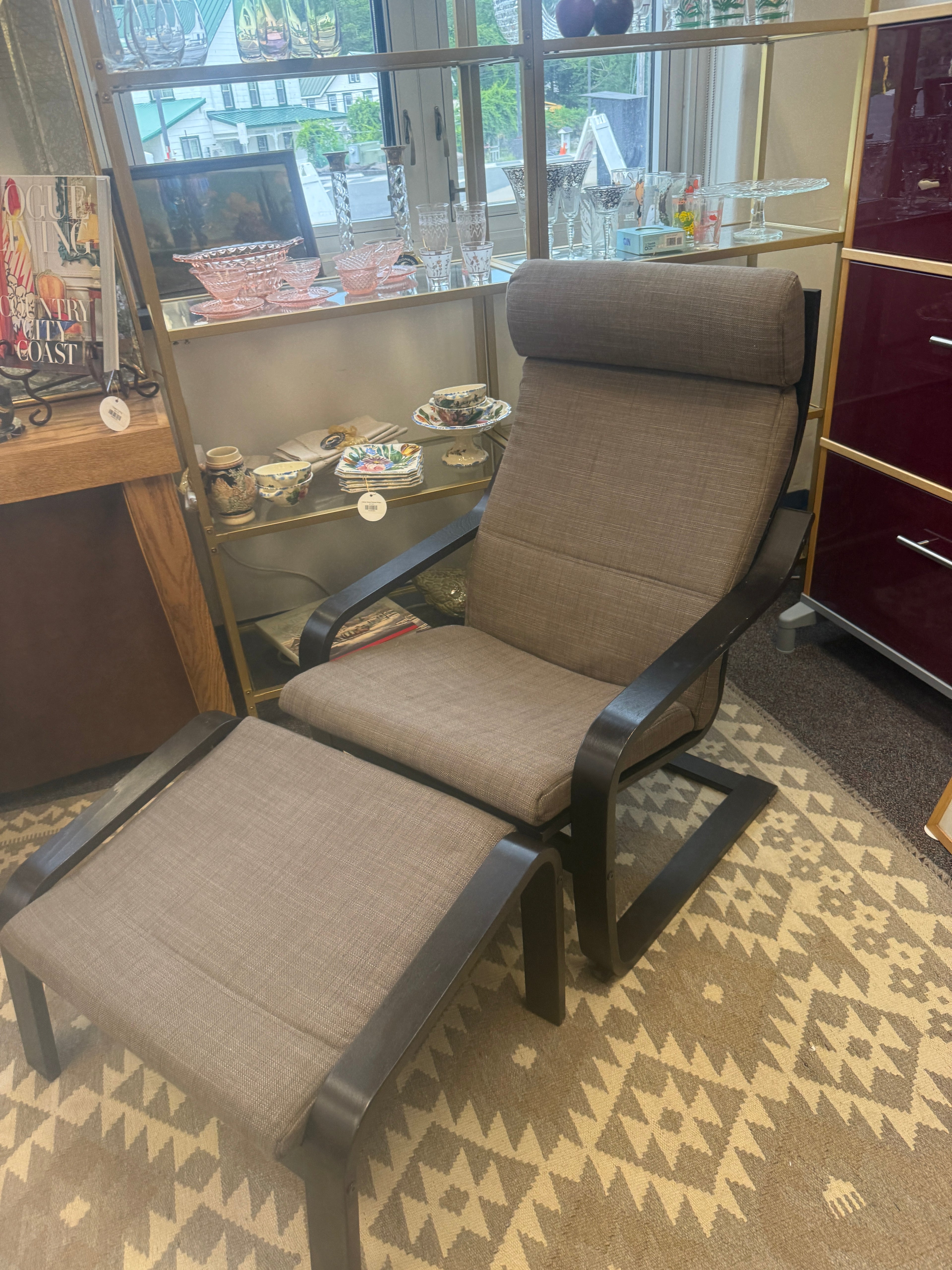 Ikea Poang Chair & Ottoman