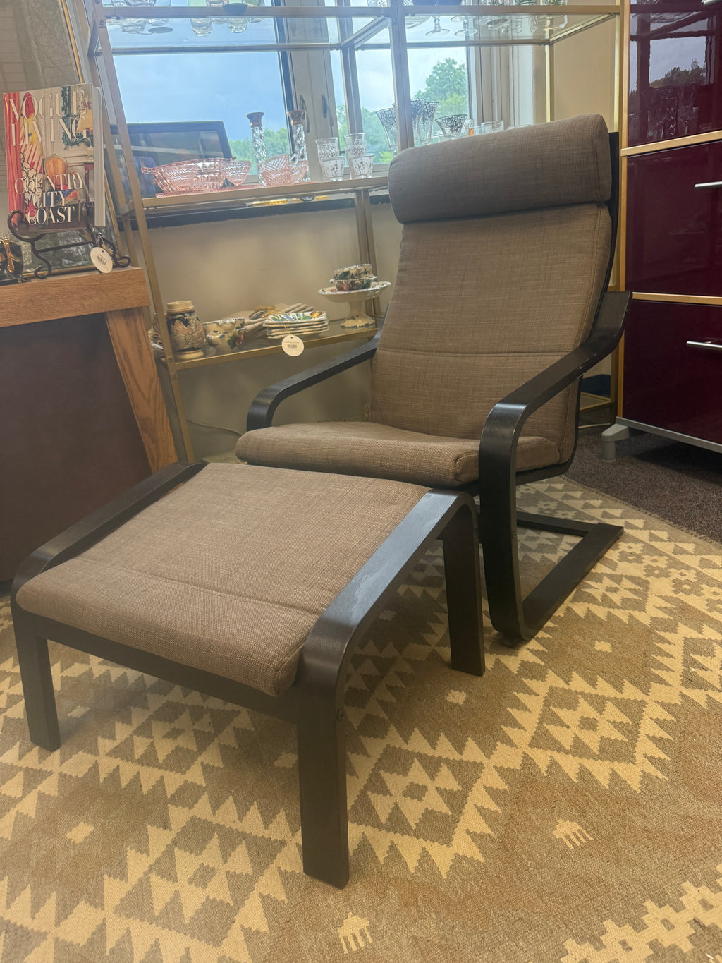 Ikea Poang Chair & Ottoman