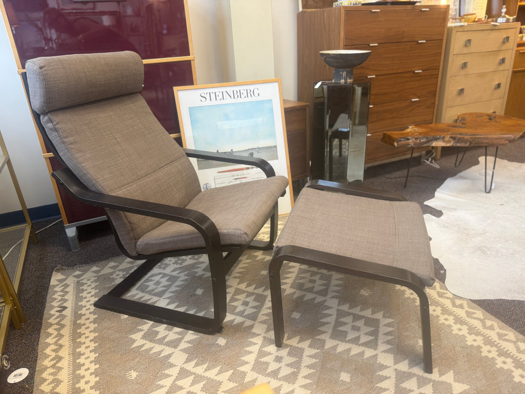 Ikea Poang Chair & Ottoman