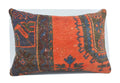 kilim antique pillow 16x24 on white background