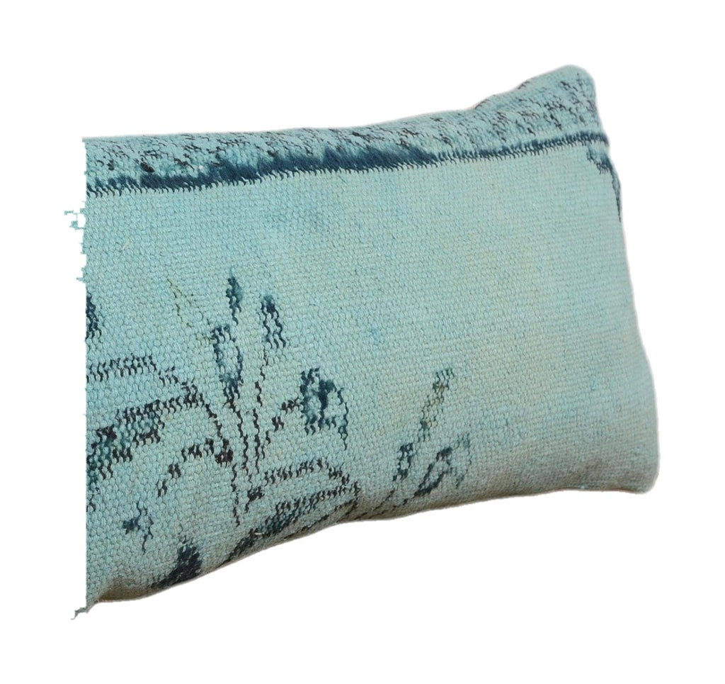kilim aqua pillow on white background