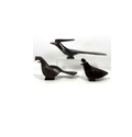3pc Mexican Carved Ironwood Figural Bird Sculptures