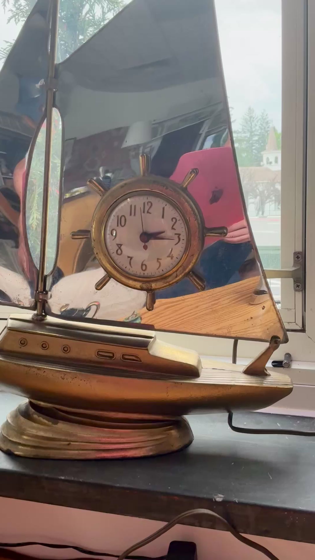 Vintage Sailboat Electric Clock