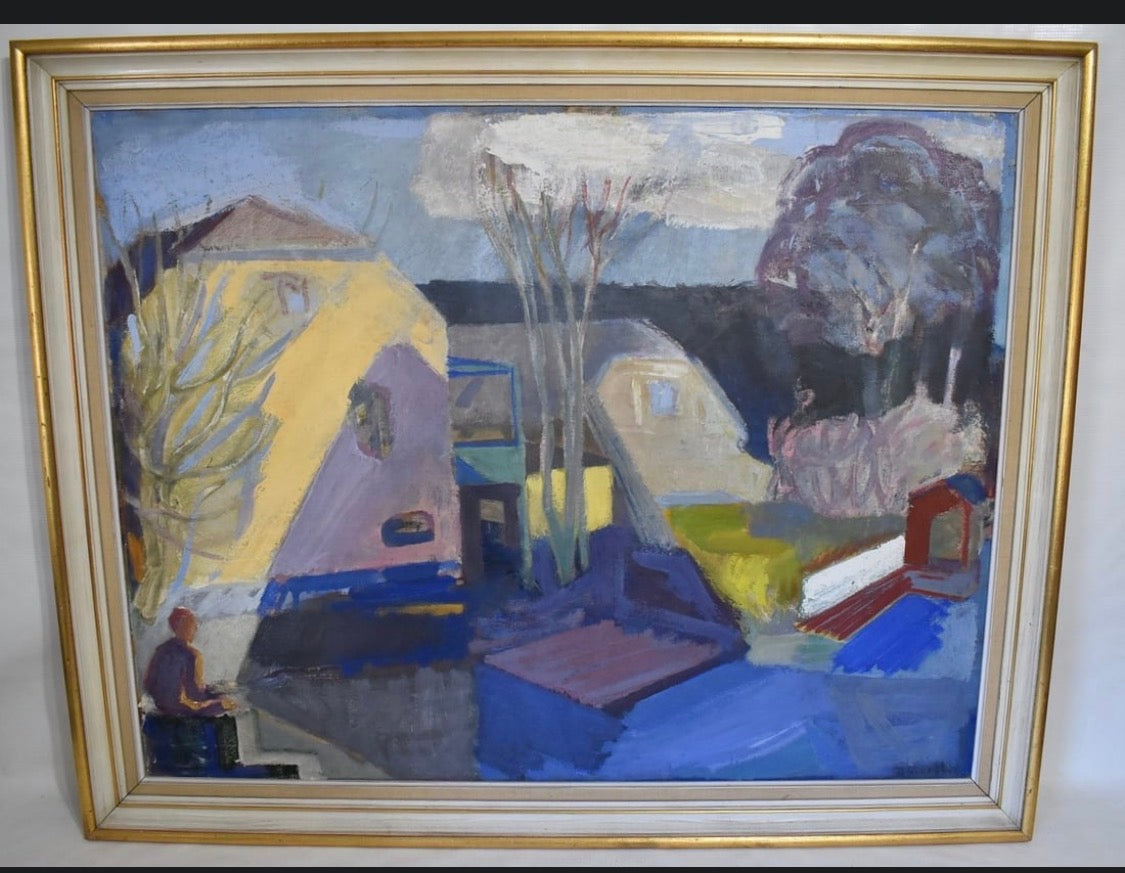 Abstract Signed R. Gissel Oil on Canvas
