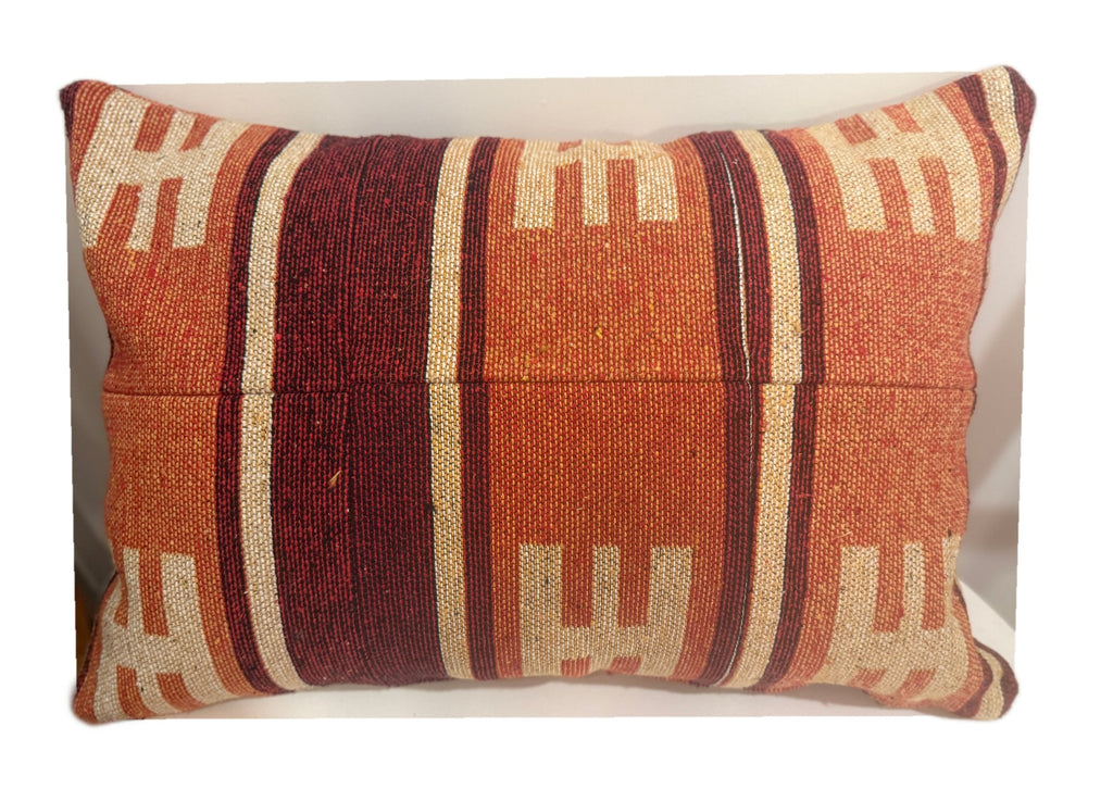 turkish kilim lumbar pillow on white background